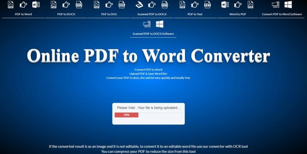 convertPDFtoWord free online tool