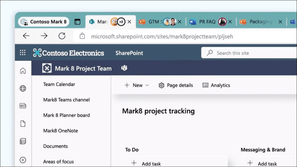 Microsoft Edge Workspaces Κοινοποίηση καρτελών σε πραγματικό χρόνο